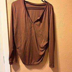 SHEIN Chestnut Long Sleeve Top